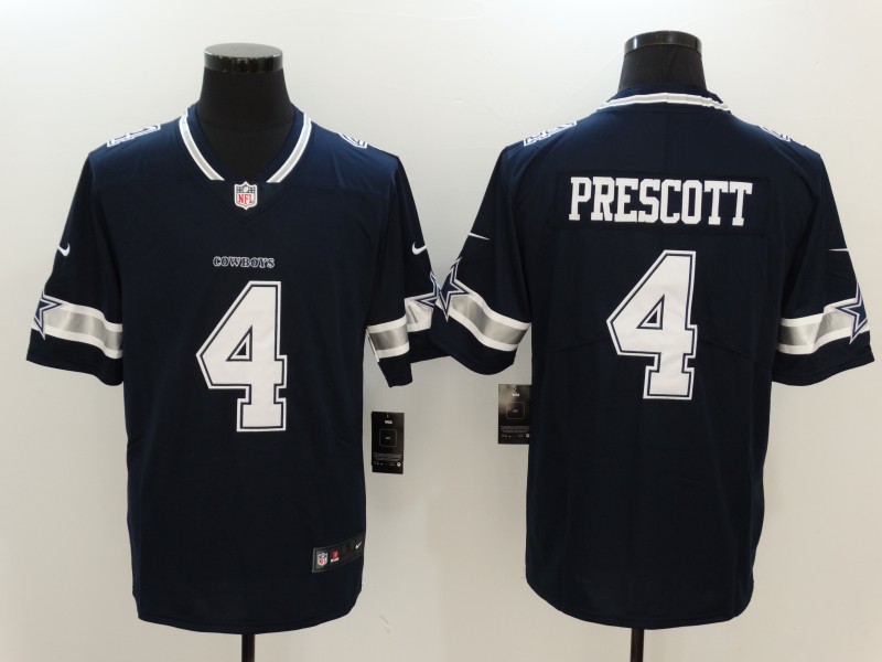 Men's Dallas Cowboys Dak Prescott #4 Navy Jersey